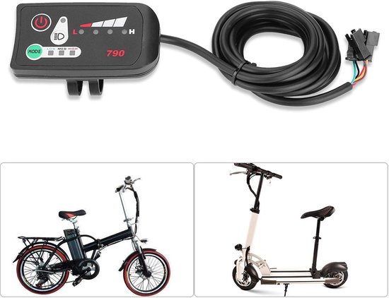 SnelShoppen - LED Display voor Elektrische Fiets 24V, Waterdicht LED Display Paneel, KT Controller Geschikt, 790, Handvat 22.2 mm van snelshoppen — afbeelding 3