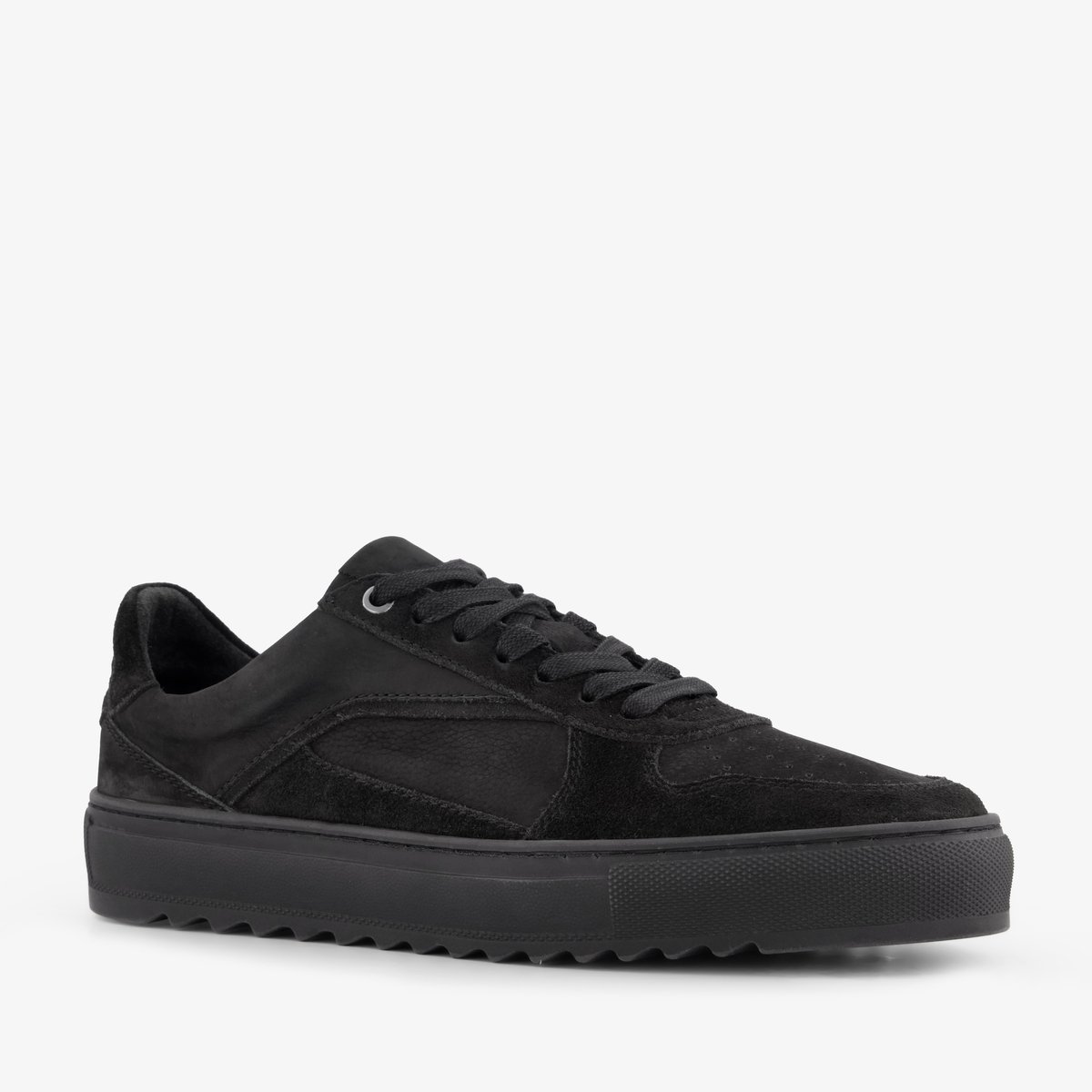 Van Beer suede heren sneakers zwart - Maat 40 - Echt leer - Uitneembare zool