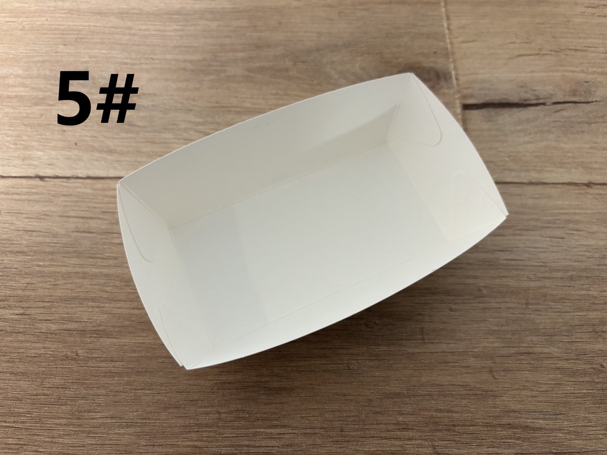 ATXANC 1800 Stuks Witte Frietbakjes 5# - Milieuvriendelijke Kartonnen Snackbakjes - Duurzame Wegwerp Frietschalen - 16 x 9,2 x 4,5 cm - Voor Friet, BBQ, Feestjes, Picknick & Take-away