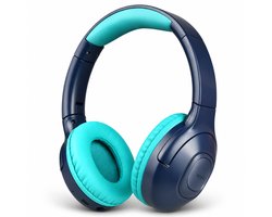 WiseQ Onbreekbare Draadloze Kinderkoptelefoon Geluid Dempend - Koptelefoon Kind Bluetooth – Kinder Koptelefoon Draadloos – Over Ear – Met Microfoon – Volumebegrenzer – Blauw