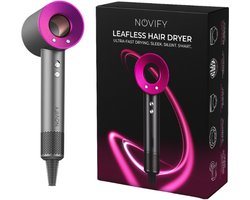 NOVIFY® Fohn - Fohnborstel - Haardroger met 5 opzetstukken - Fohn met Diffuser - 1500W - Velvet Steel - 2025