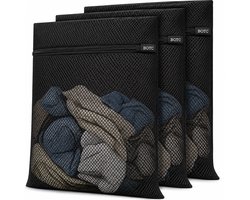BOTC Waszakken - Wasnetten - Set van 3 - 30x40cm - Bescherm je Wasgoed en Wasmachine - Zwart