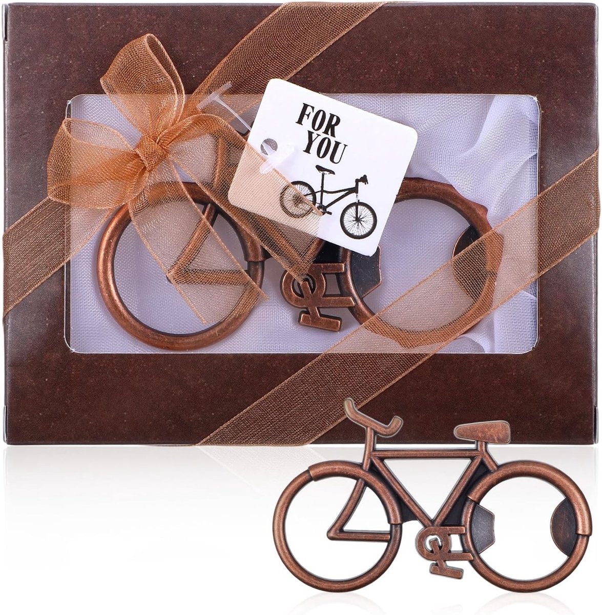 Flesopener - Bruin - 8 x 5 cm - Roestvrijstalen Flesopener in Retro Fietsdesign - Voor Fietsliefhebbers