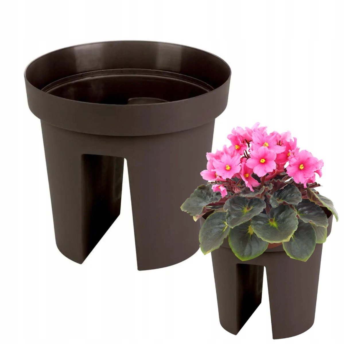 Bruine Balkonpot voor Balustrade - 28 cm