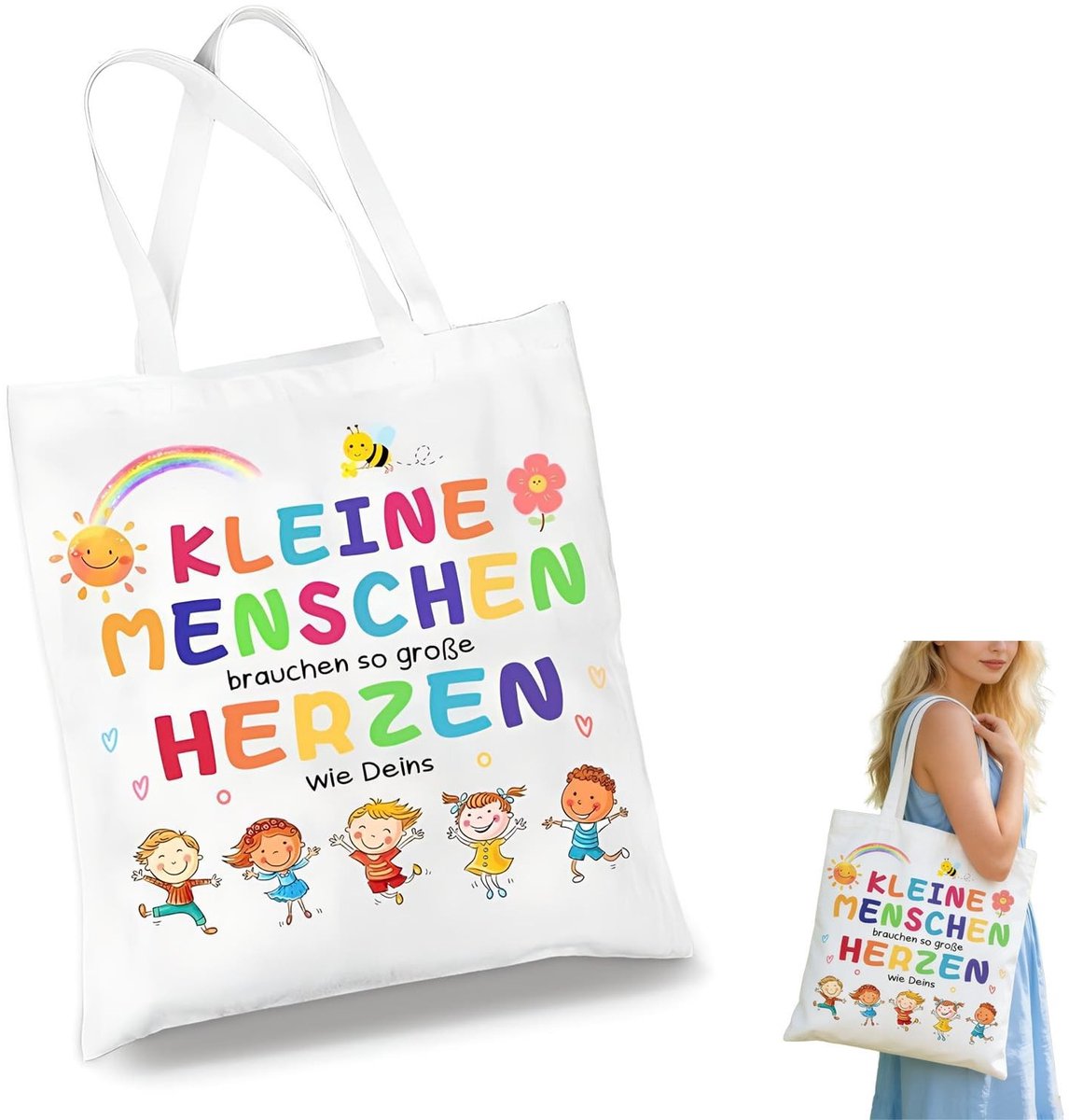 SolidKeus - Herbruikbare Katoenen Tas met Dubbelzijdige Print