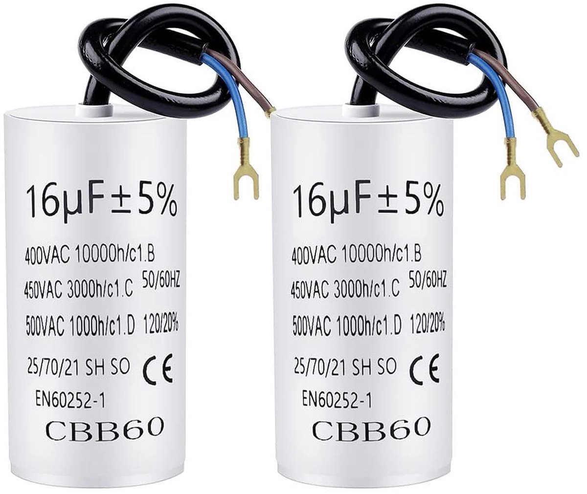 SolidKeus - Capacitor CBB60 16µF met Aansluitkabel