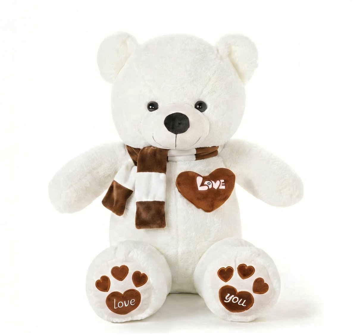 SolidKeus - XXL Pluche Teddybeer 100cm met Hart en Sjaal