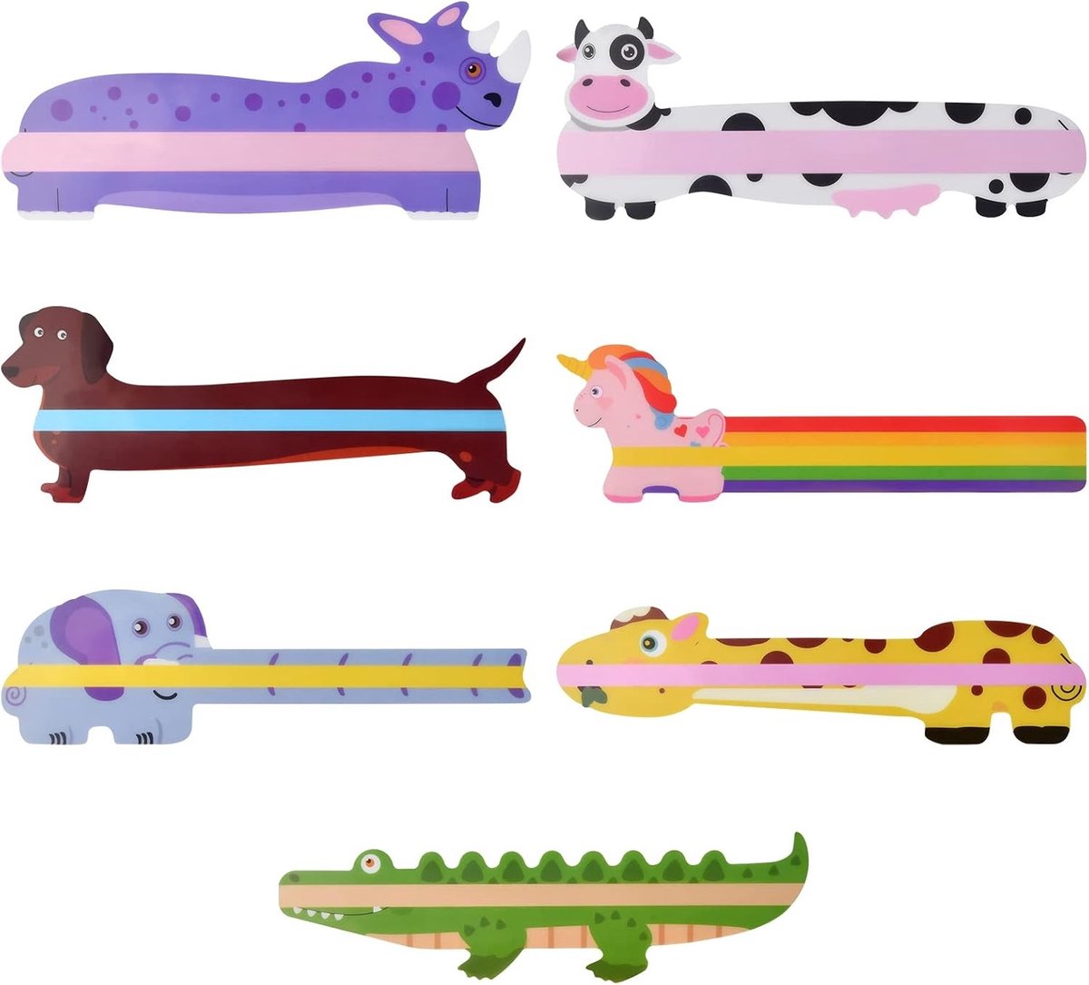 Dyslexie Leesliniaal Set met 7 Stukken, LED Leesstroken, Kleurige Overlays en Boekmerken voor Kinderen, Ondersteuning bij Lezen en Leren in de Basisschool