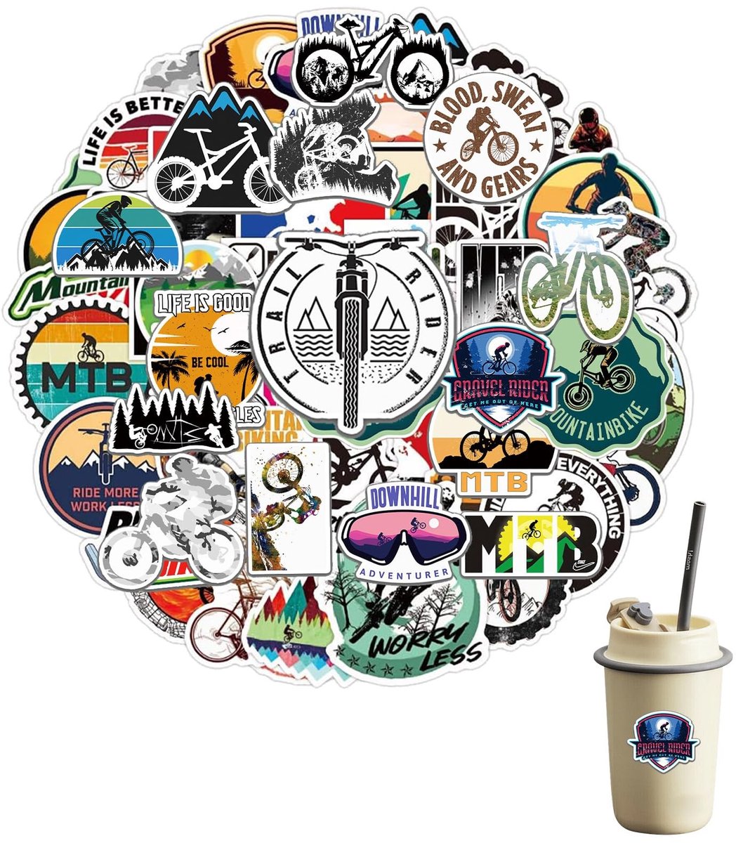 SolidKeus - Set van 50 MTB Graffiti Stickers voor Fiets en Laptop
