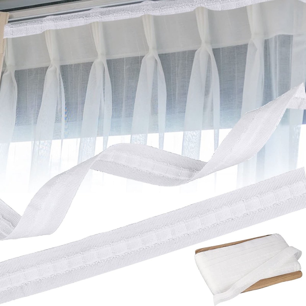 SolidKeus - Curtain Tape voor Rimpel Effect, 30m x 2.5cm