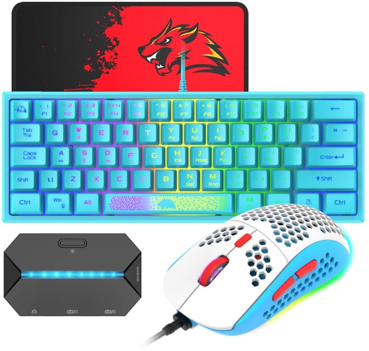 SolidKeus - Compact Gaming Toetsenbord en Muis Set met RGB Verlichting en Ergonomisch Ontwerp