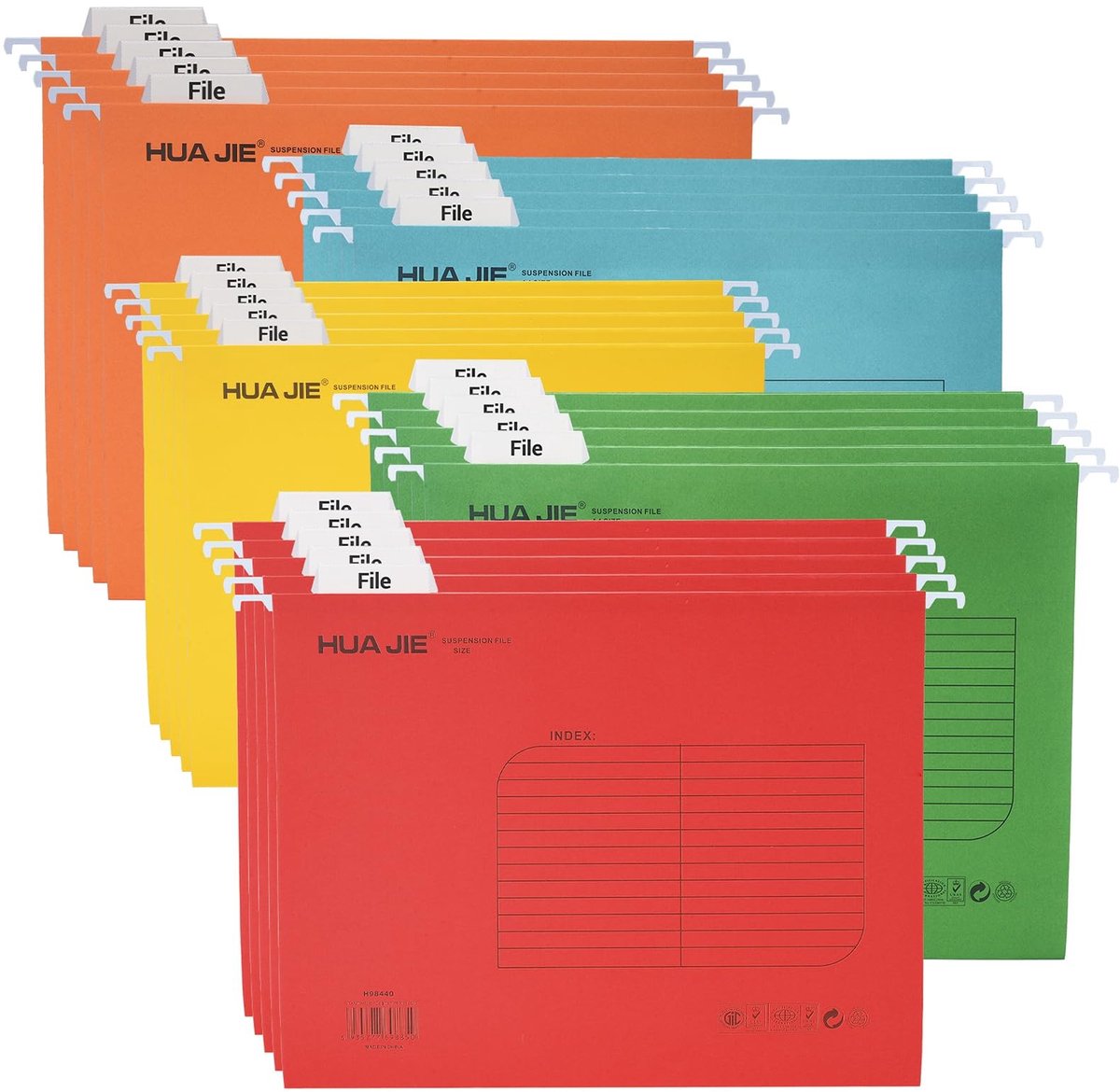 SolidKeus - Set van 25 Hangende Bestanden in 5 Kleuren voor Organisatie