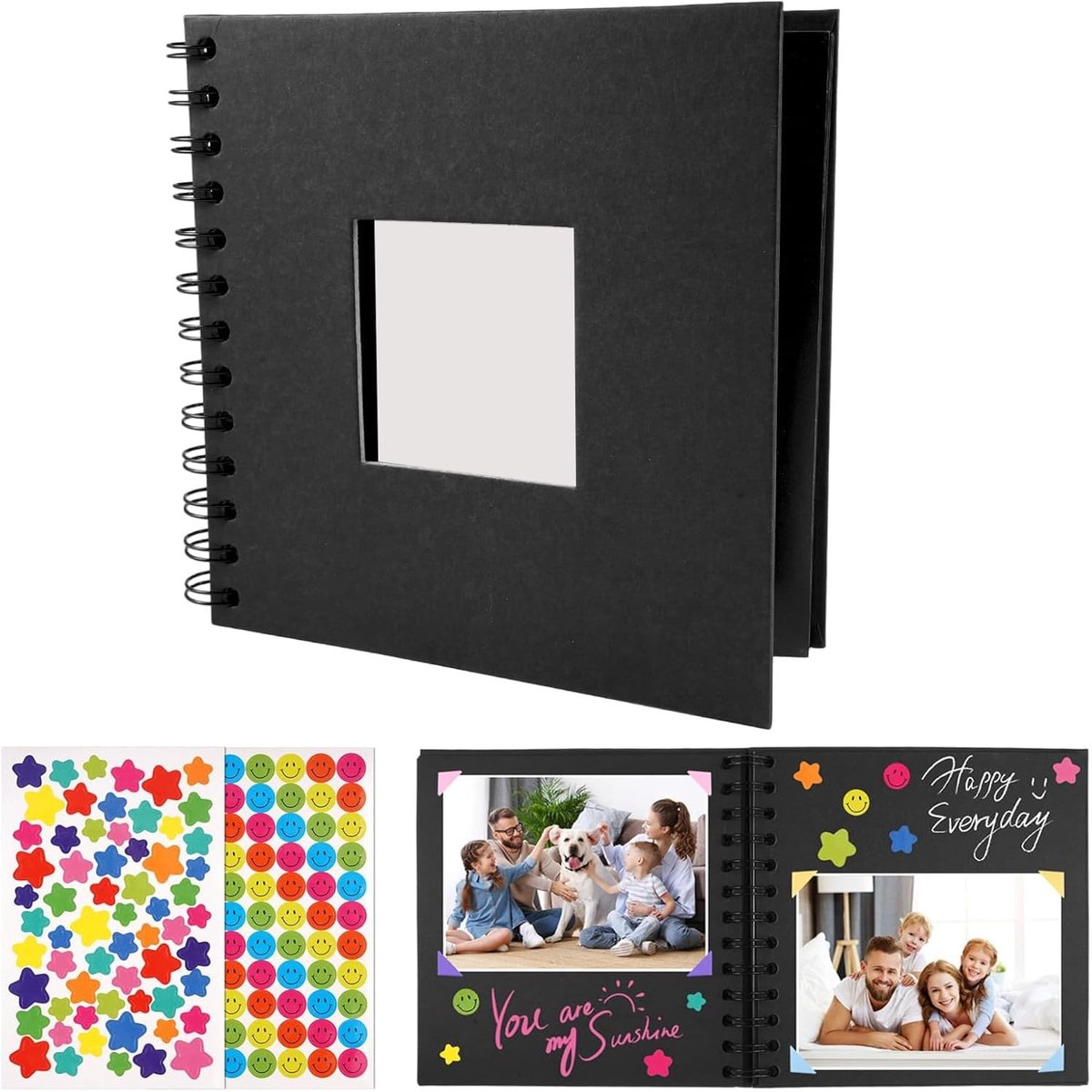 SolidKeus - DIY Fotoalbum met 40 Pagina's en Zwarte Pagina's