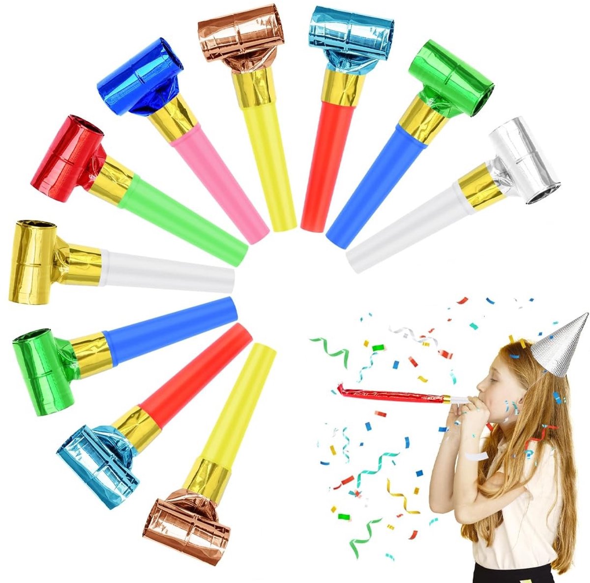SolidKeus - Set van 10 Feesttrompetten voor Kinderverjaardag en Feesten