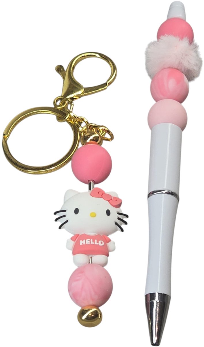 tas/ sleutelhanger sleutelhanger Hello Kitty met gratis pen.