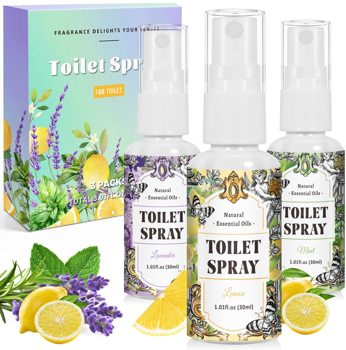 SolidKeus - Toilet Spray met 3 Essentiële Oliën voor Frisse Geur
