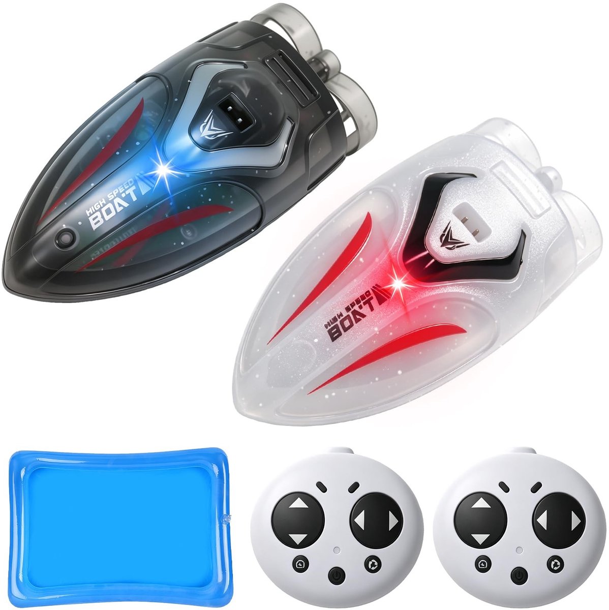 SolidKeus - Set van 2 Op afstand bestuurde Miniboten met LED Verlichting