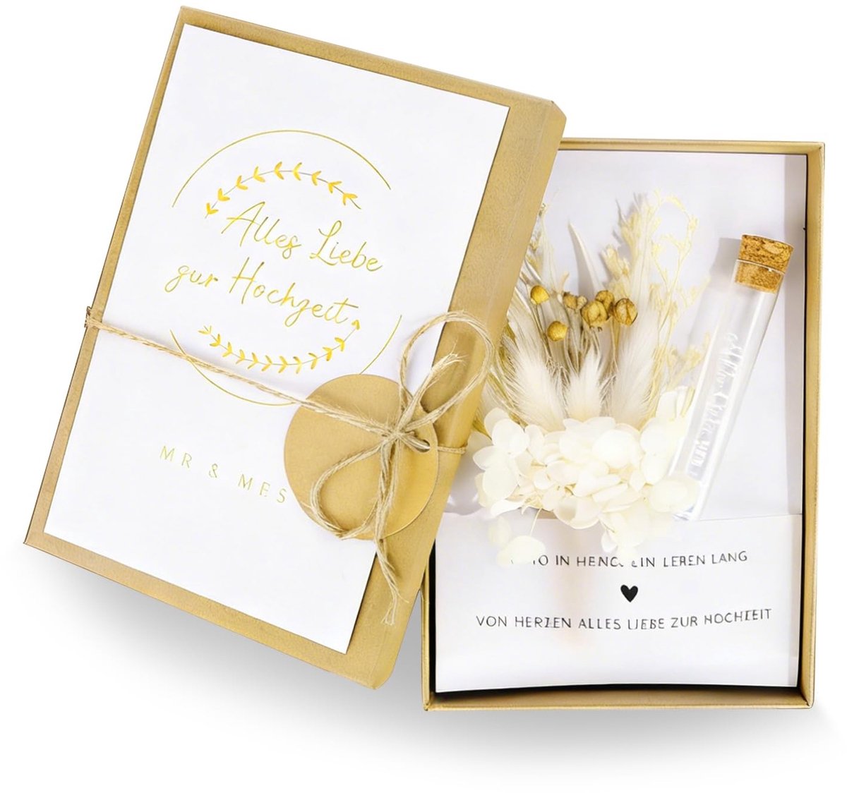 SolidKeus - Geldcadeau voor Bruiloft met Verpakkingsdoos en Droogbloemen