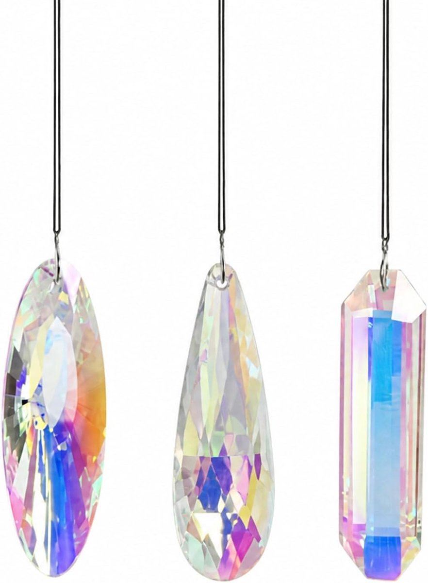 Zonnevangers K9 Suncatcher hangend, prisma facet bal, regenboog, geometrische hanger, decoratie voor ramen, huis, tuin, auto, cadeau-idee voor dames, Kerstmis