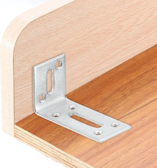 Verstelbare hoekhoek, 2 stuks, 80 x 40 x 30 mm, roestvrij staal, L-hoek 90 graden, versterkte houder met sleuven voor meubelreparatie, kleur zilver — afbeelding 3