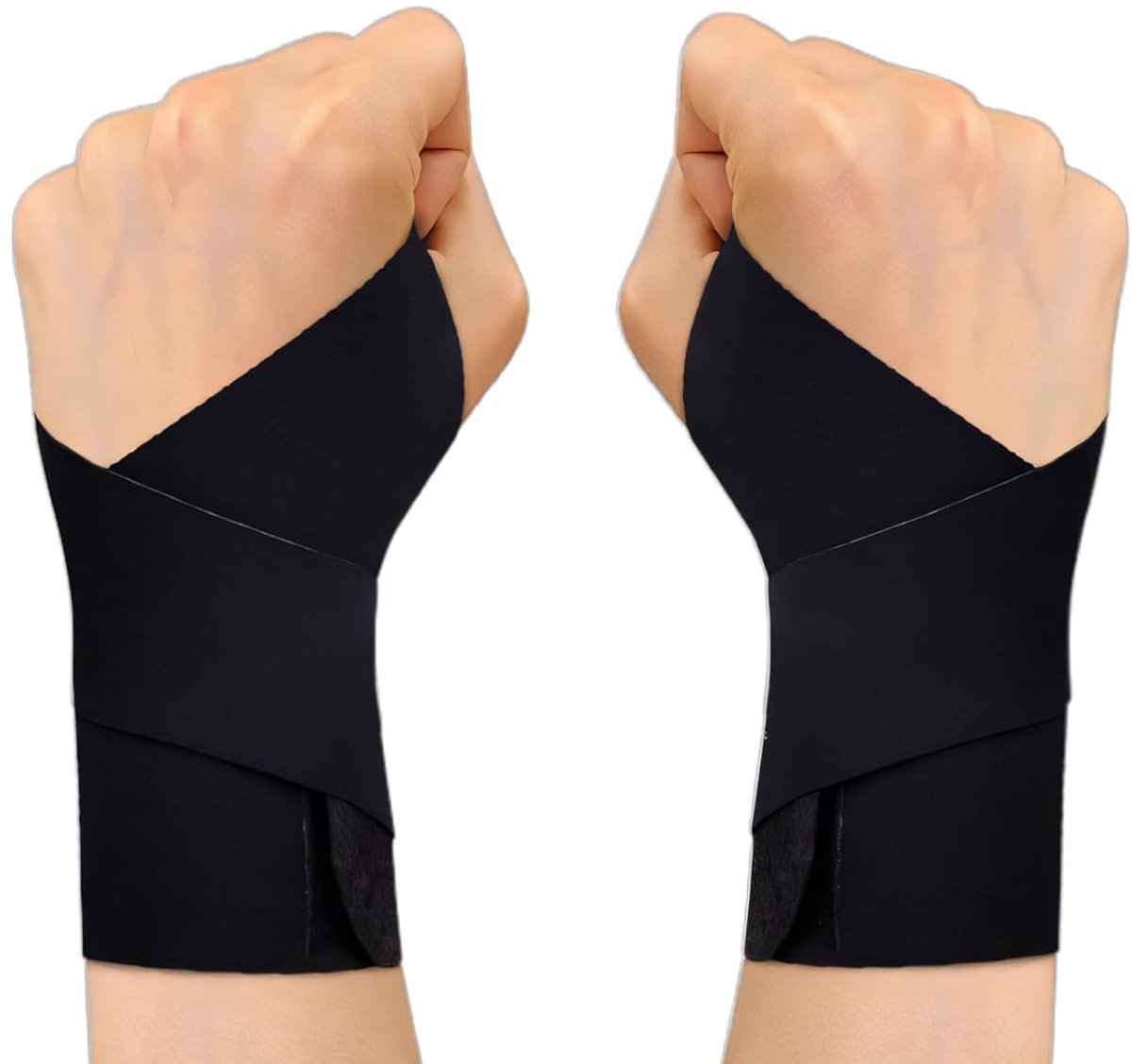 2 stuks polsbandages, ultradunne bandage pols, peesschedeontsteking, polssteun links en rechts, verstelbare ademende ondersteuning voor sport en fitness (zwart)