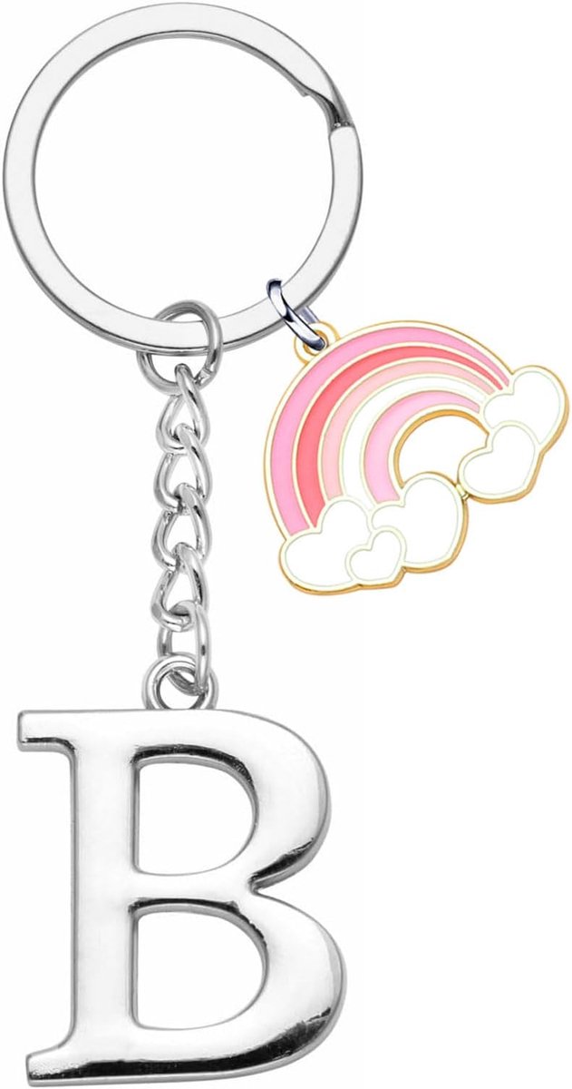 Letter initiaal hanger, sleutelhanger cadeau vrienden zussen vriendin, zilver A-Z 26 letter beginletter sleutelhanger - cadeau dames heren verjaardag, geluksbrenger sleutelhanger