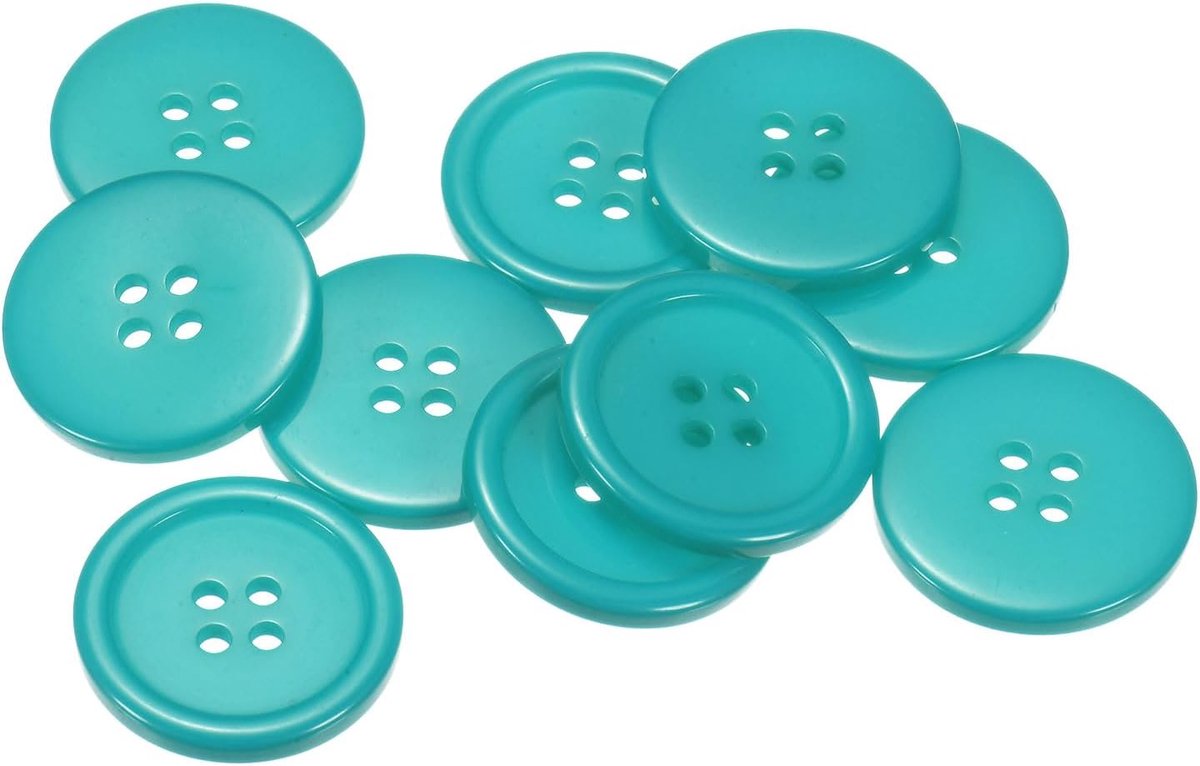 Knopen voor het naaien, 25 mm, harsknopen voor kleding met 4 gaten voor het naaien van kleding en knutselen, blauw