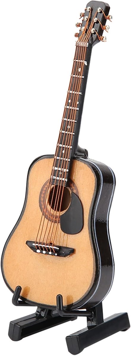 Gitaar Model, Mini Houten Gitaar Instrument Model met Gift Pakket voor Bureau Plank Decoratie (10cm)