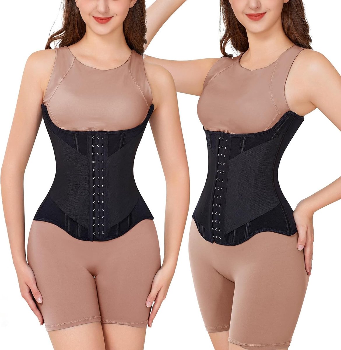 Dames Corset Taille Trainer voor Fitness, U-vormige Tailleband in Zwart, Maat L voor Effectieve Taillevorming en Ondersteuning