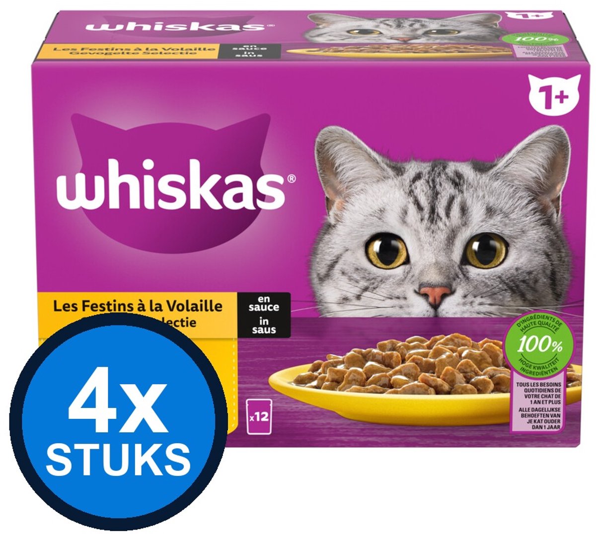 Whiskas WHISKAS mix in saus 7+ pouch 12x85g