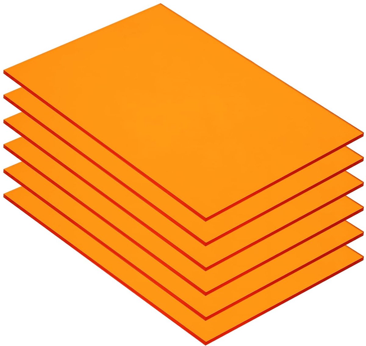 6 stuks acrylplaten, transparant, kleurrijk, 18 x 12 cm, oranje acrylplaten voor doe-het-zelfprojecten, kunst, creaties, lasersnijden en graveren