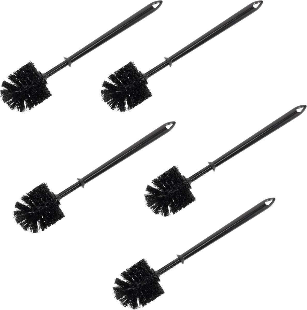 Zonder Houder, Losse Toiletborstel Zwart, Reserveborstel 8.3cm Borstelkop, Universele Toiletborstel - 34,5 cm Lang - Set van 5