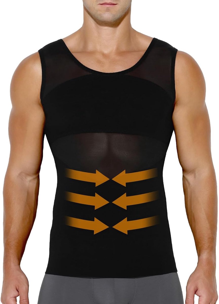 Kevin Shapewear Voor Heren Mannen Compressie Shirt Afslanken Tanktop Ondershirt Fitness Bodyshaper