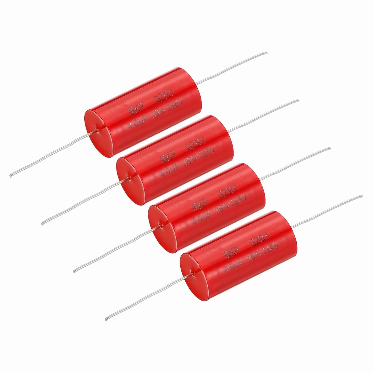 4 stuks 4uf crossover crossover-condensator 250 V rode axiale audio luidsprekers crossover MKP film condensator