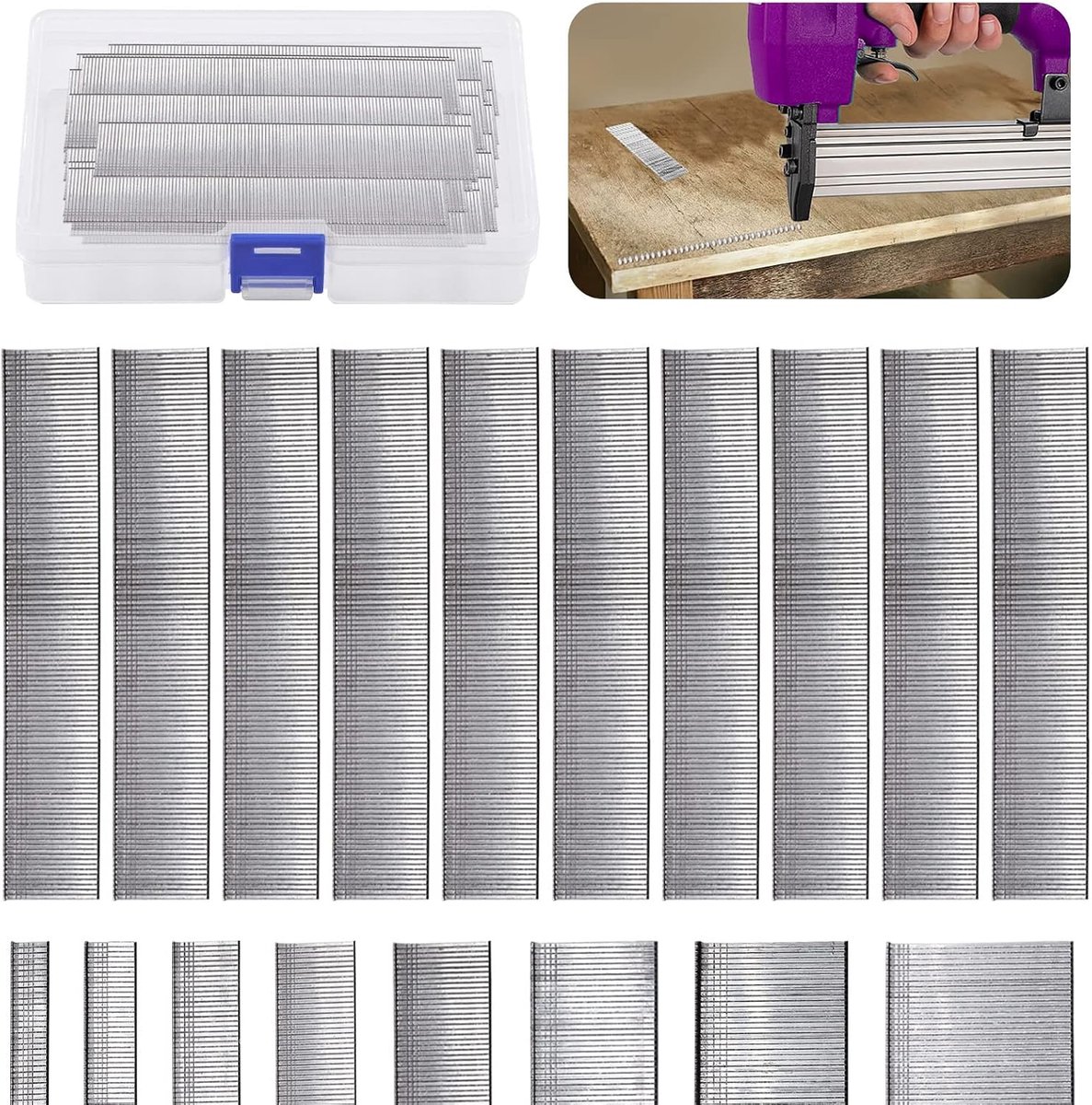 5000 stuks F30-1-1/5" Gegalvaniseerde Brad Nagels Rechte Afwerking Nagels Kit, Gun Nagels en Kleine Afwerking Nagels voor Brad Nailer Gun