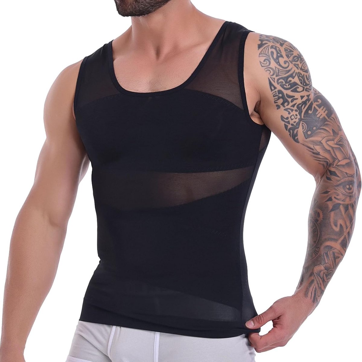 Shapewear elastische buikweg tanktop mouwloos compressieshirt body shaper vest gentlemen's shaper shirt