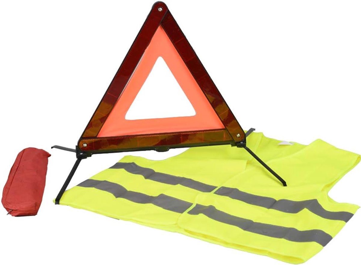 Waarschuwingsdriehoeken Veiligheidsvest noodgeval (Rood2)