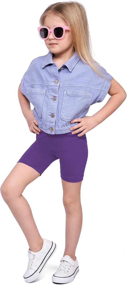 Leggings voor meisjes, 3/4 capribroek van katoen, sportbroek, dansbroek, ademend, zacht, elastisch, sport