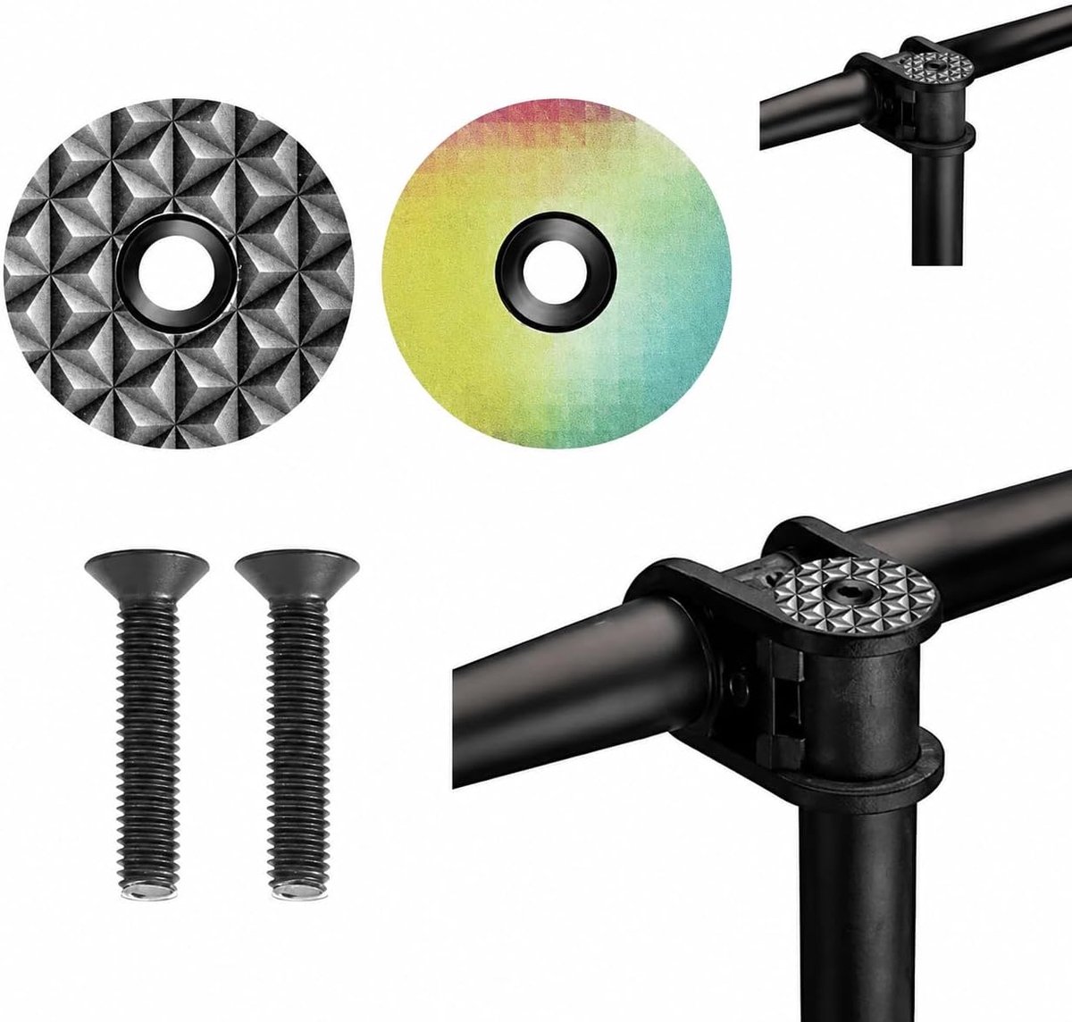 Aluminium CNC fietsstuurpen - "SL Light Stuurdop + Aluminium Schroef Mx Geanodiseerd" - Het essentiële fietsaccessoire voor mountainbikers en BMX-rijders