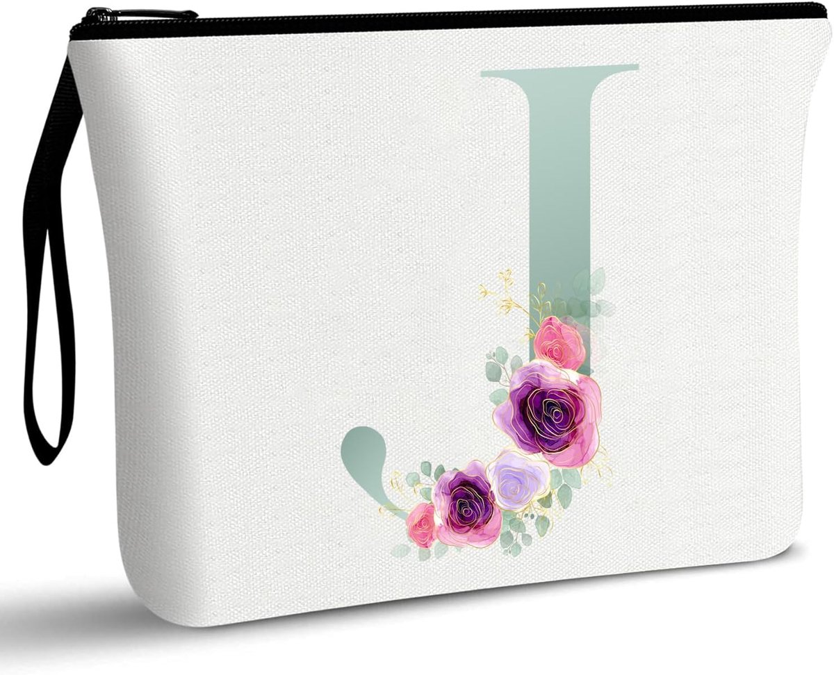 Make-uptas, cadeaus voor vrouwen Canvas make-uptas Verjaardagscadeaus voor vrouwen Cosmetische tassen voor moeders, meisjes en vrienden (J)