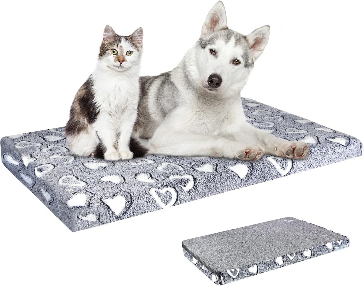 Dog Bed Reversible (Cool&Warm),Stylish 48" Pet Bed Mattress | Water Proof Linings, Removable Machine Washable Cover, Firm Support Pet Bed for XX-Large Dogs up to 110lbs,Light Grey