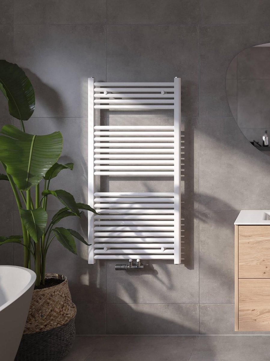Handdoekradiator - 120 x 60 cm - 700W - Verwarming Badkamer - Wit - Handdoekrek Radiator