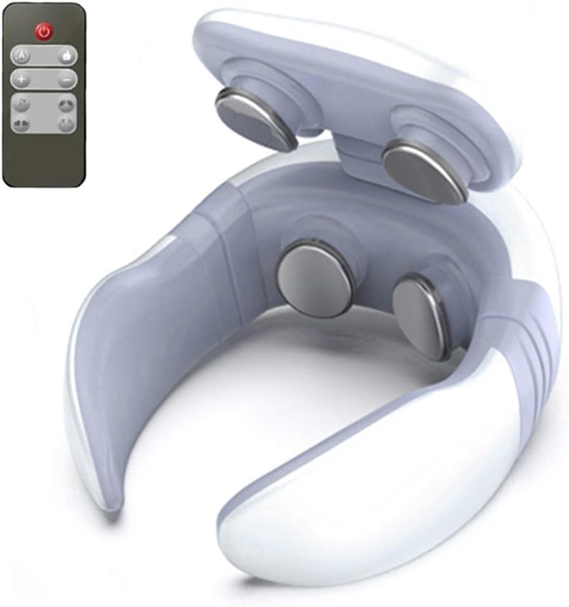 Nekmassager, Elektromagnetische Pulse Neck Massager Diepe Tissue Nekmassage met warmte, verlichten cervicale spierpijn vermoeidheid draadloze draagbare nekmassager voor thuiskantoor auto reizen (wit)