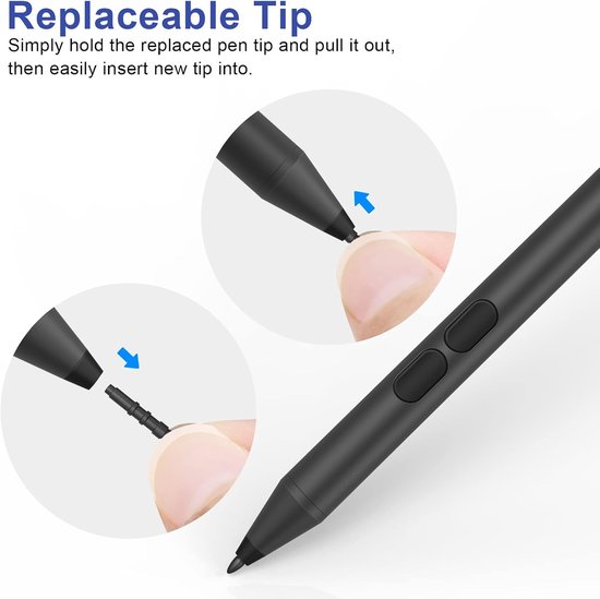 Pen voor Surface, 2500 uur Battery Life Surface Pen voor Microsoft Surface Pro 11 X/9/8/7/6/5/4/3, Surface Go/Book/Laptop/Studio/Duo 1/2/3/4, 1024 drukgevoeligheid — afbeelding 2
