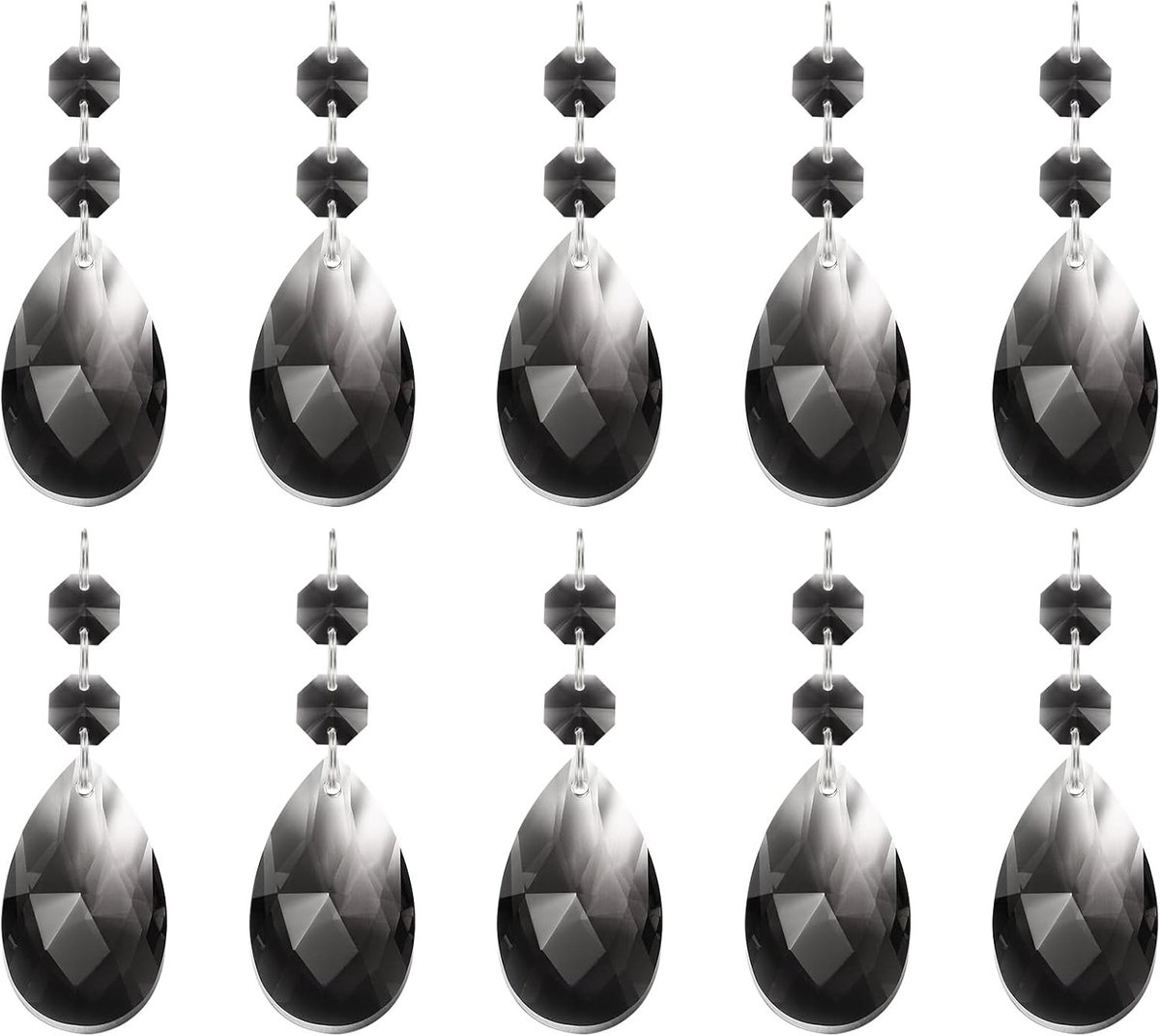 Traanvormige kristallen kroonluchter hangers kralen, 10 stuks 85 mm lengte 38 mm kroonluchter prisma's onderdelen ornamenten hangende kralen voor doe-het-zelf kunst ambachten decoratie, helder