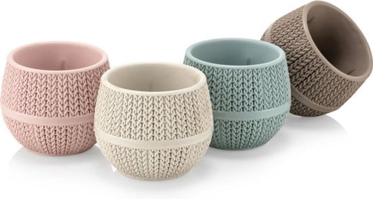 6st ronde cactus bloempotten rood 13cm met drainage UV-bestendige stekpotjes