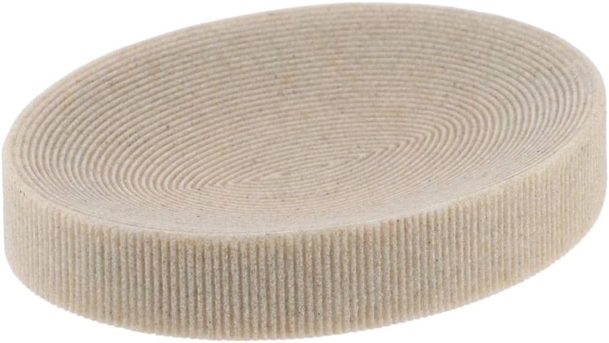 TENDANCE Zeephouder - Ovaal - Geribbeld - Beige - Polyrésine
