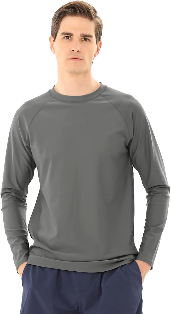 T-shirt voor heren met lange mouwen Rashguard UPF 50+ badpak tops sport T-shirt sneldrogend