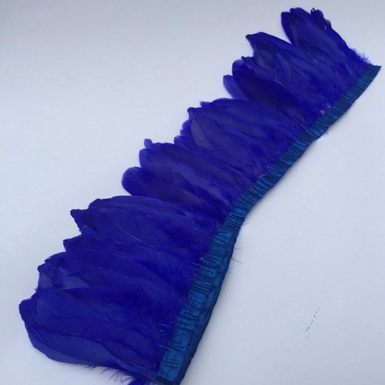 Duck Goose Feather Trim Fringe Naaien Craft 2 Yards (Royal Blue) — afbeelding 2