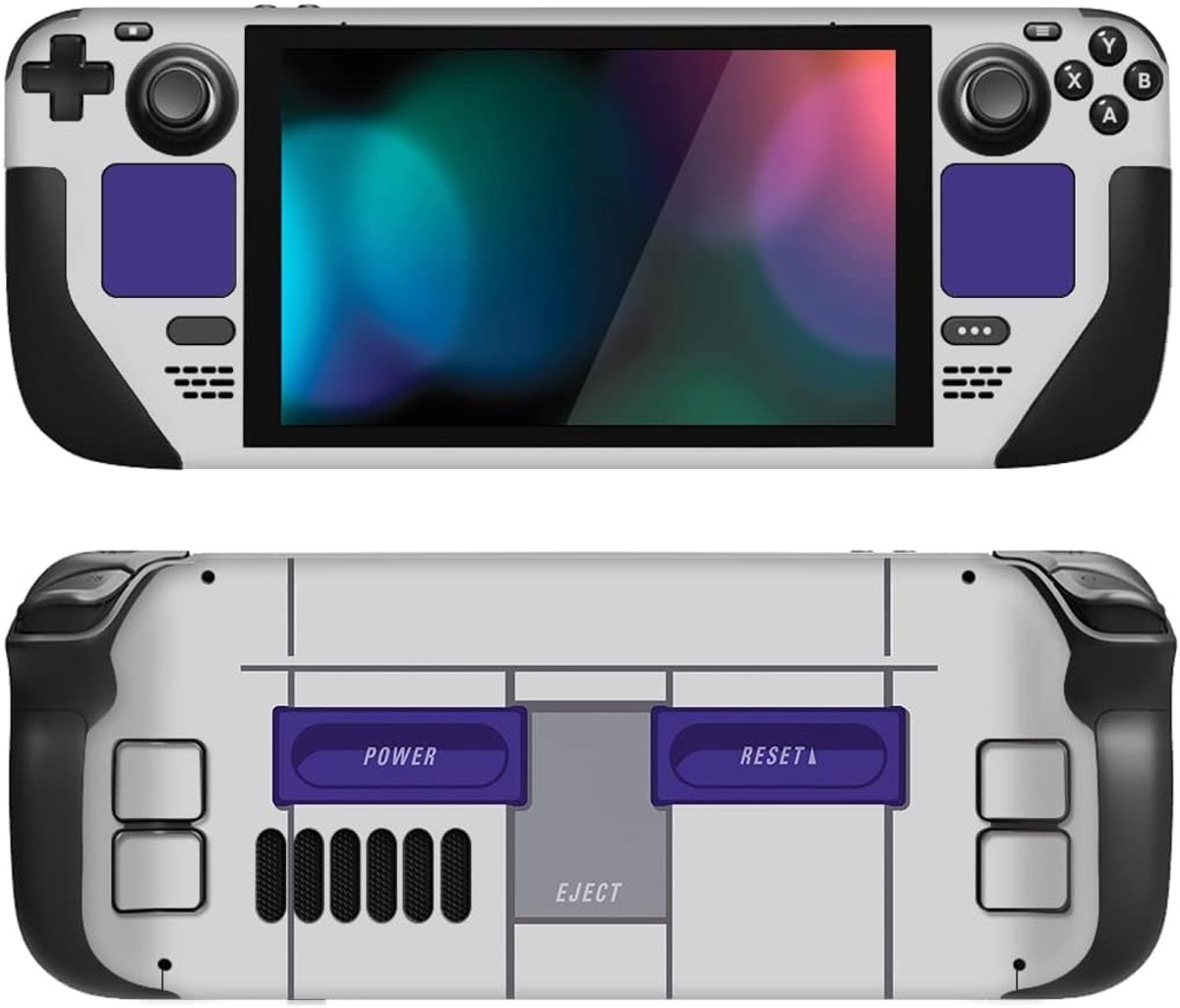 Sticker Compatibel met Steam Deck LCD,Skins Volledige Set Faceplate Decals voor Steam Deck OLED Handheld PC Gaming-Klassiekers SNES Stijl